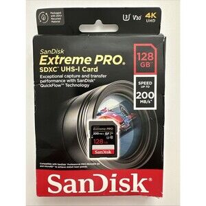 SanDisk Extreme PRO 128GB UHS-I/V30/U3/Class 10 SDXC Memory Card